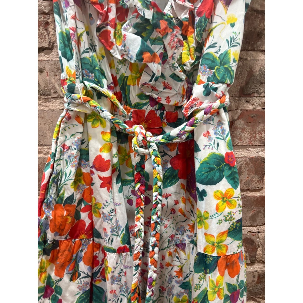J.Crew Ratti Island Botanical Ruffle Front Maxi Dress Floral Size 6 AK625 - Picture 5 of 8